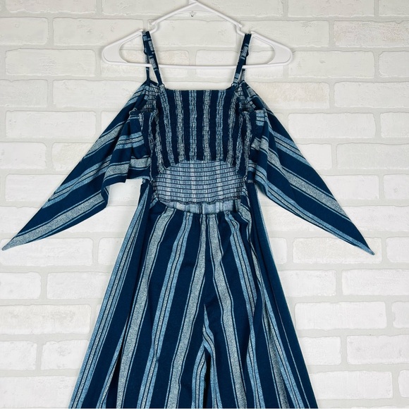 Super Cute Boho Hippie Romper Pantsuit, Shades of Blue, Travel, Summer‎ Size 7-9 - Picture 11 of 13